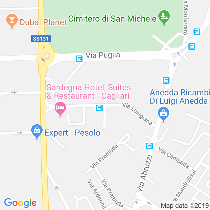 CAP di Via Lunigiana a Cagliari