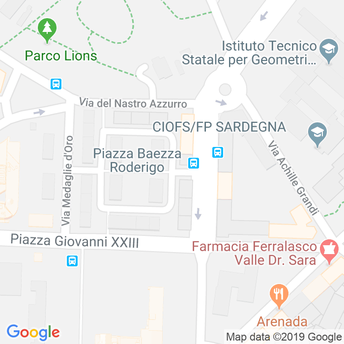CAP di Piazza Roderigo Baezza a Cagliari