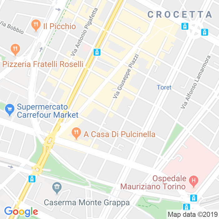 CAP di Via Giuseppe Piazzi a Torino