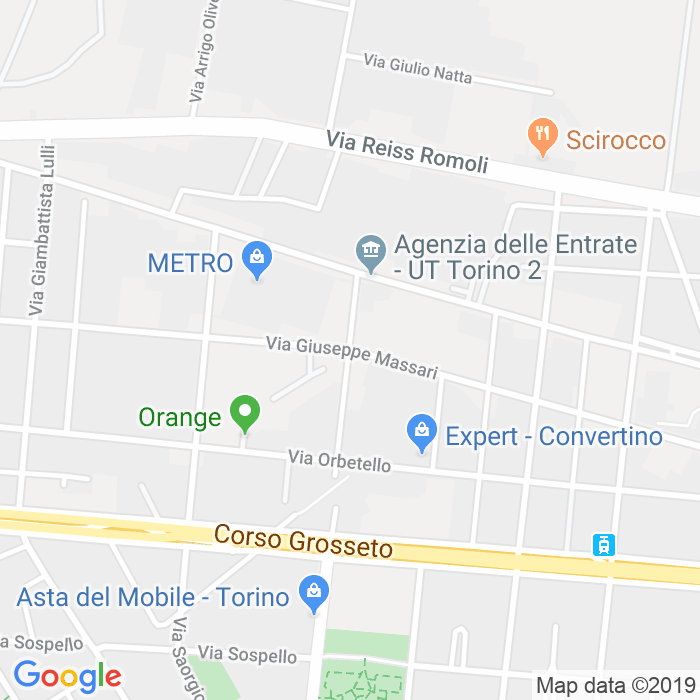 CAP di Via Giuseppe Vaninetti a Torino