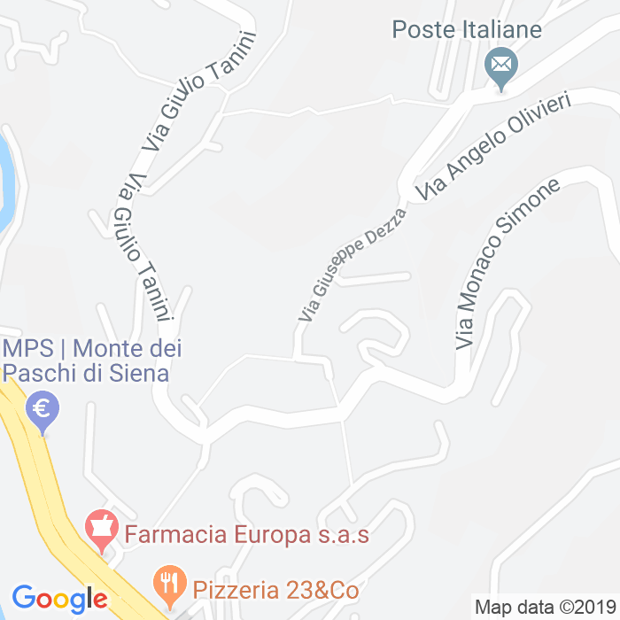 CAP di Via Giuseppe Dezza a Genova
