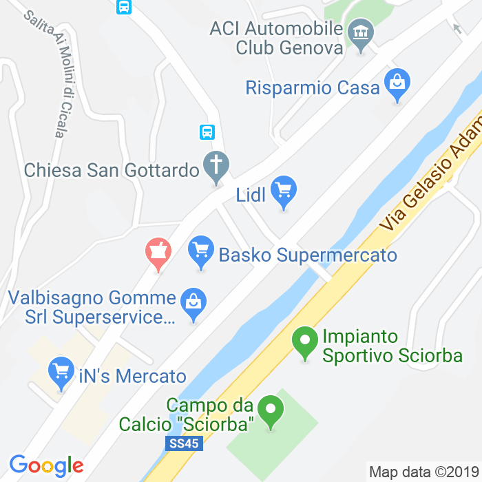 CAP di Via Giulio Pezzali a Genova