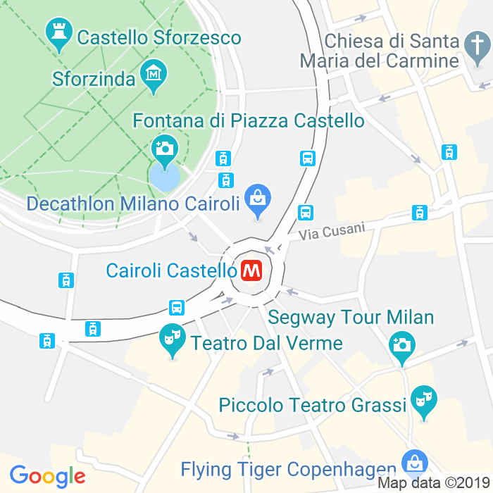 CAP di Sottopassaggio Metro'Cairoli a Milano