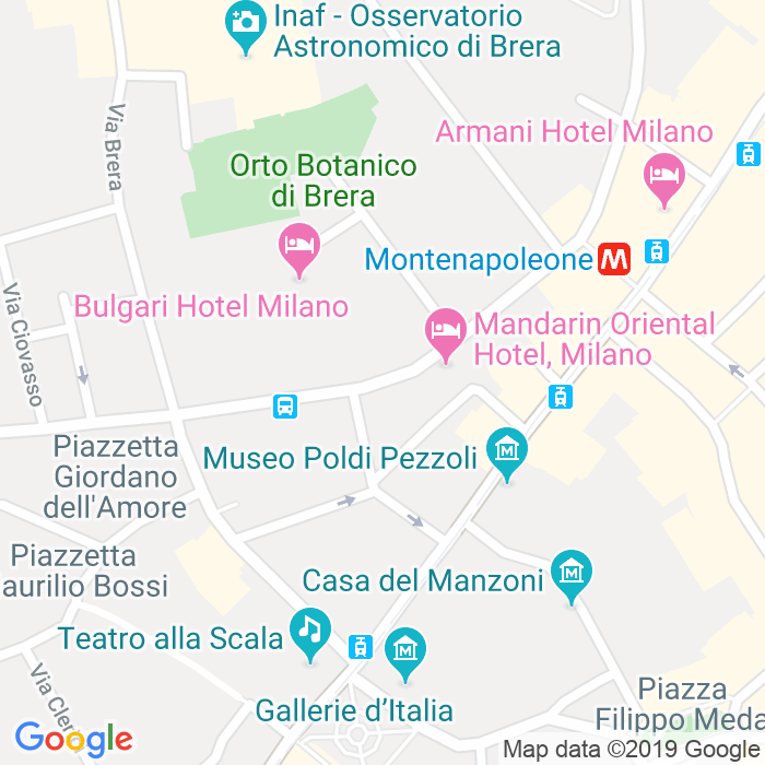 CAP di Via Monte Di Pieta a Milano
