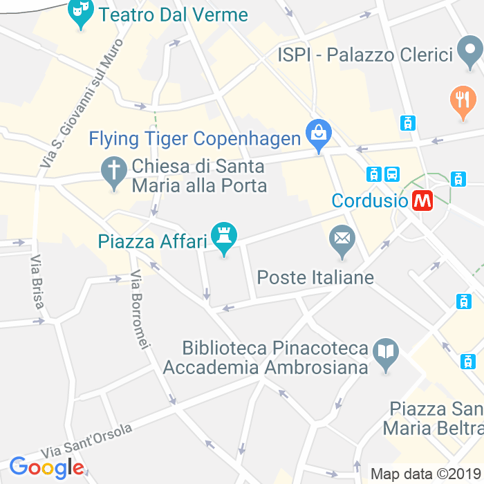 CAP di Piazza Degli Affari a Milano