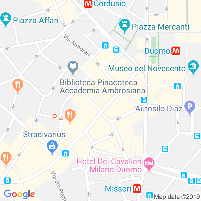 CAP di Piazza Santa Maria Beltrade a Milano