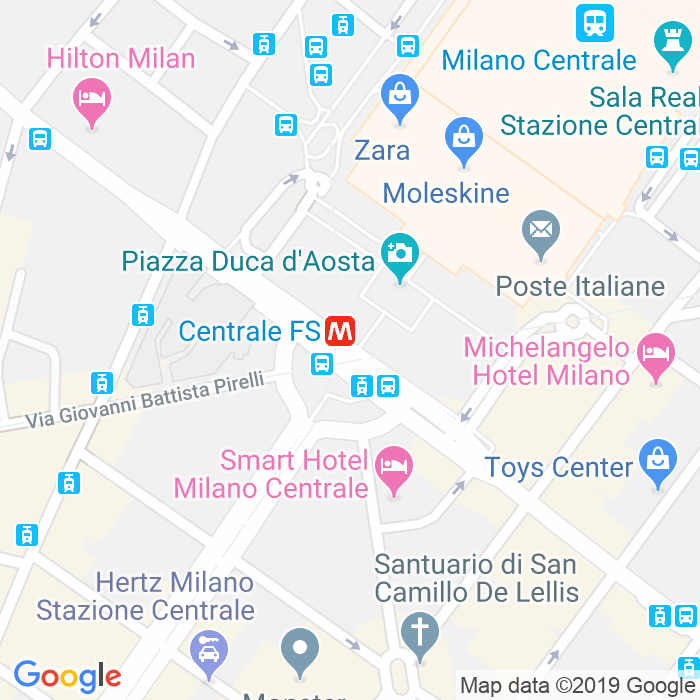 CAP di Piazza Duca D'Aosta a Milano