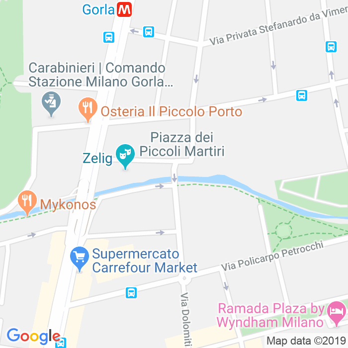 CAP di Piazza Dei Piccoli Martiri a Milano