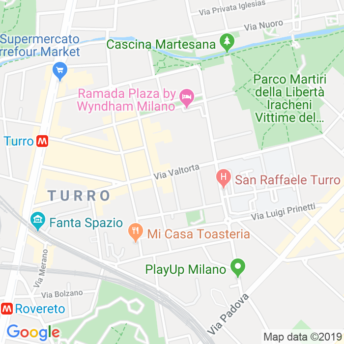 CAP di Via Valtorta a Milano
