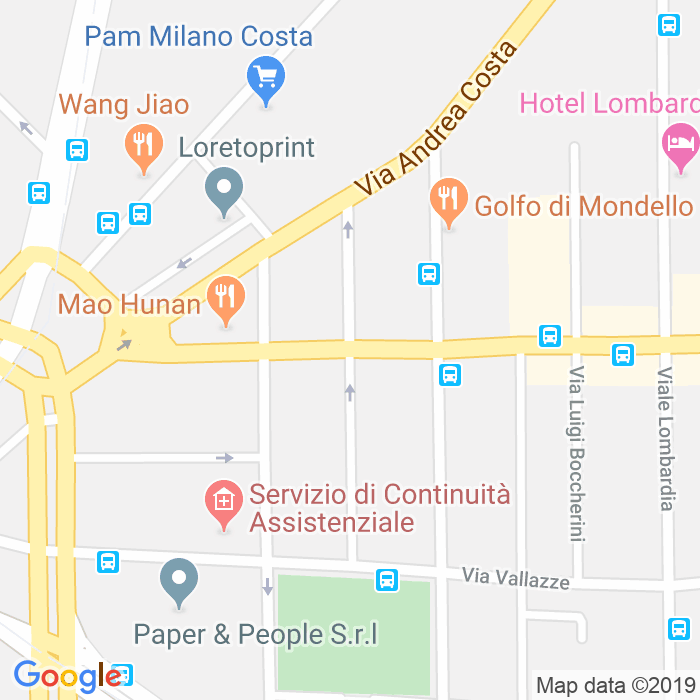 CAP di Via Antonio Sacchini a Milano