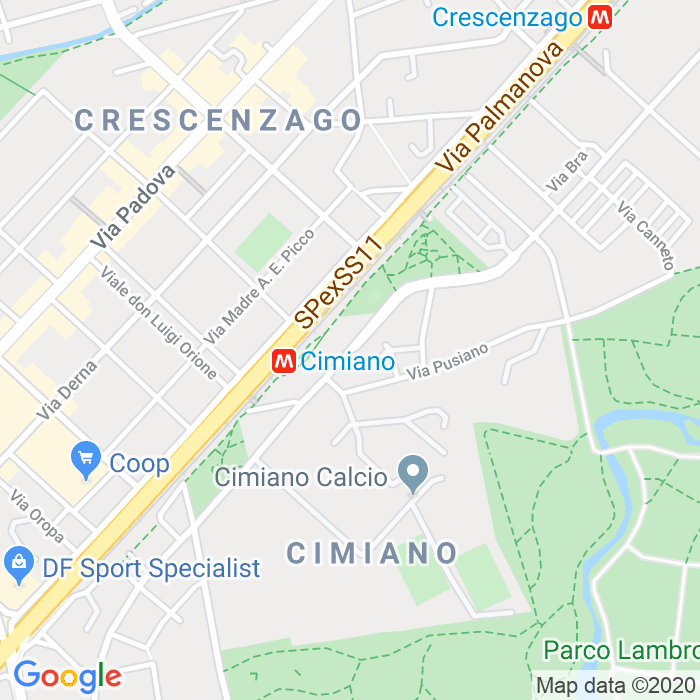 CAP di Via Don Giovanni Calabria a Milano
