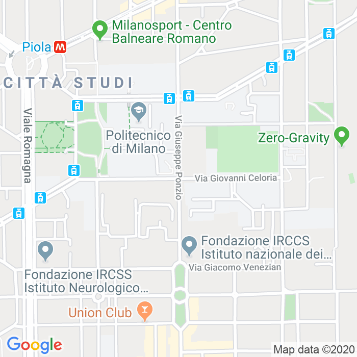 CAP di Via Giovanni Celoria a Milano