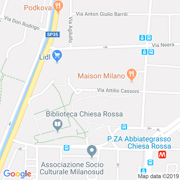 CAP di Via Attilio Cassoni a Milano