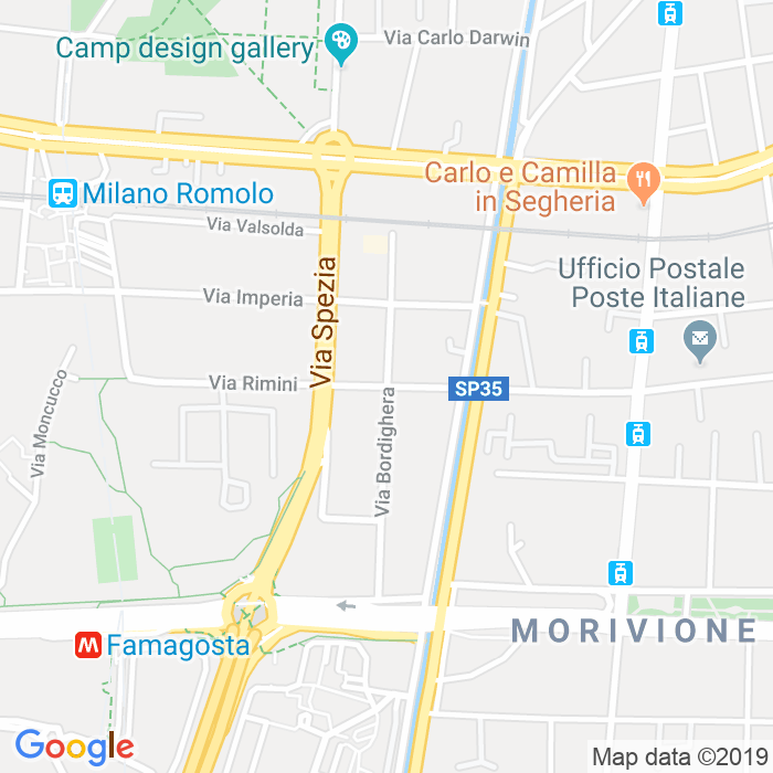 CAP di Via Bordighera a Milano