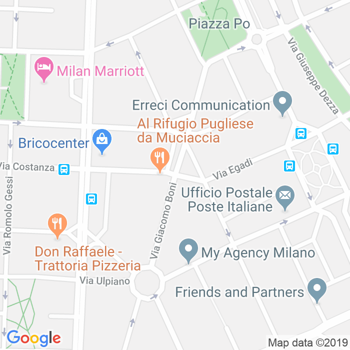 CAP di Via Giacomo Boni a Milano