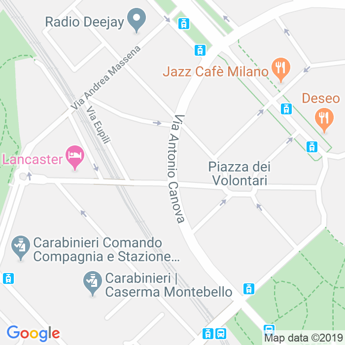 CAP di Via Antonio Canova a Milano
