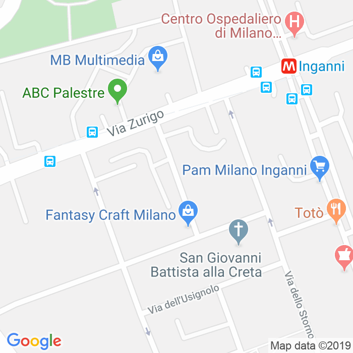 CAP di Via Della Capinera a Milano