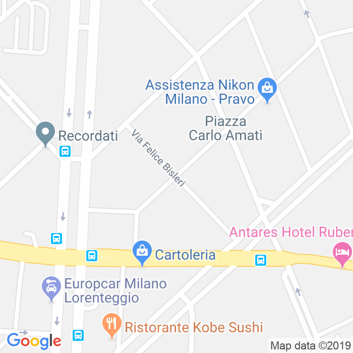 CAP di Via Felice Bisleri a Milano