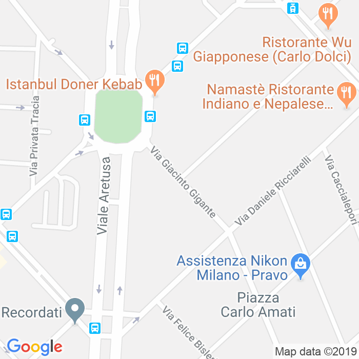 CAP di Via Giacinto Gigante a Milano