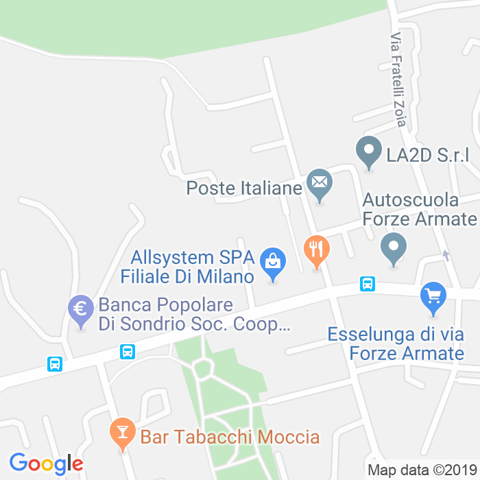 CAP di Via Giovanni Di Breganze a Milano