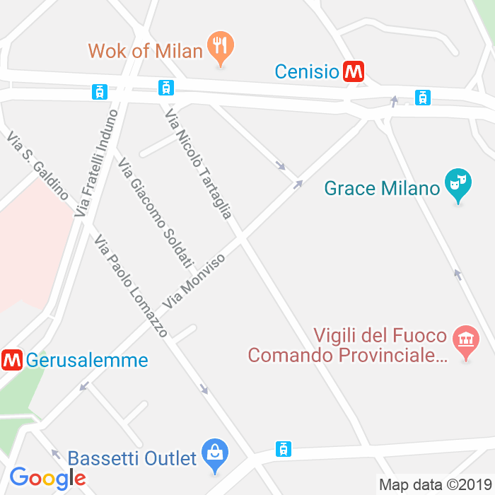CAP di Via Nicolo'Tartaglia a Milano