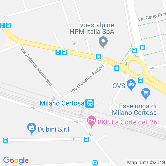 CAP di Via Giovanni Fattori a Milano