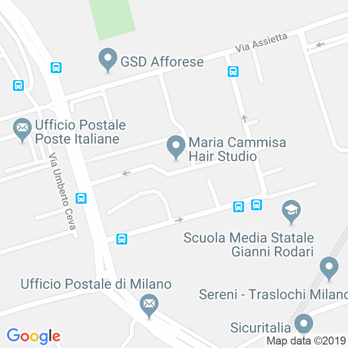 CAP di Via Carlo Mozzoni Cicogna a Milano
