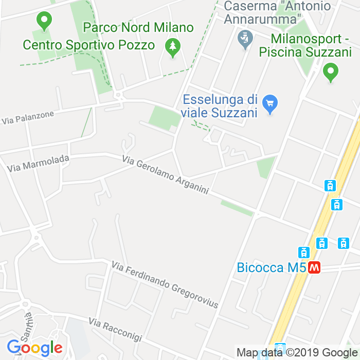 CAP di Via Gerolamo Arganini a Milano