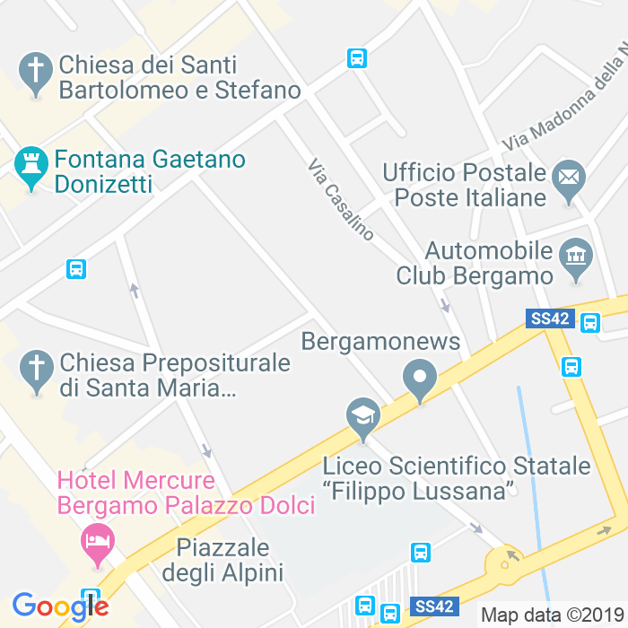 CAP di Via Giovanni Pascoli a Bergamo