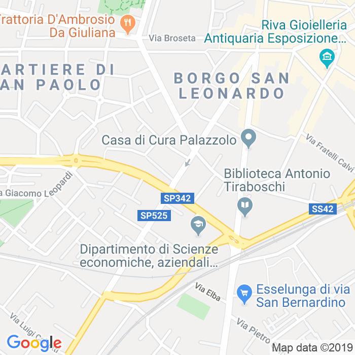 CAP di Via Giovanni Battista Moroni a Bergamo