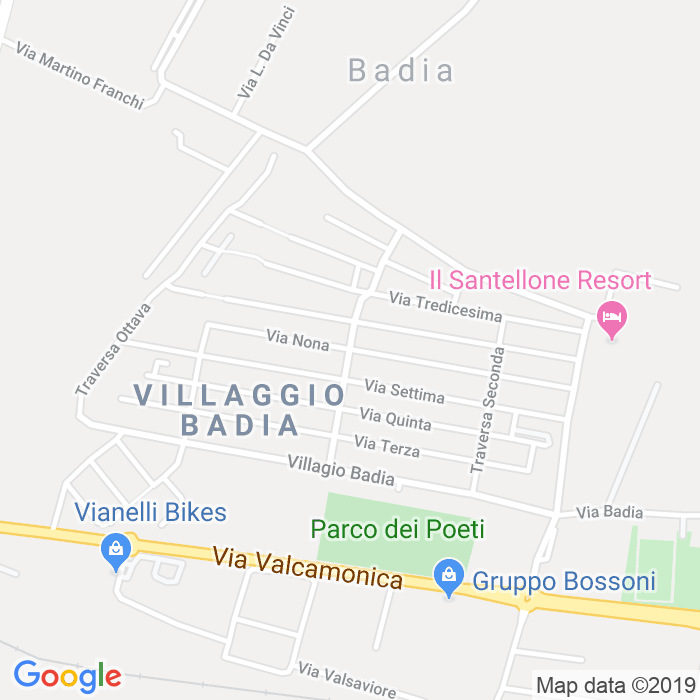 CAP di Villaggio Badia Via Nona a Brescia