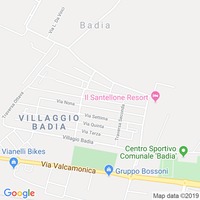 CAP di Villaggio Badia Via Undicesima a Brescia