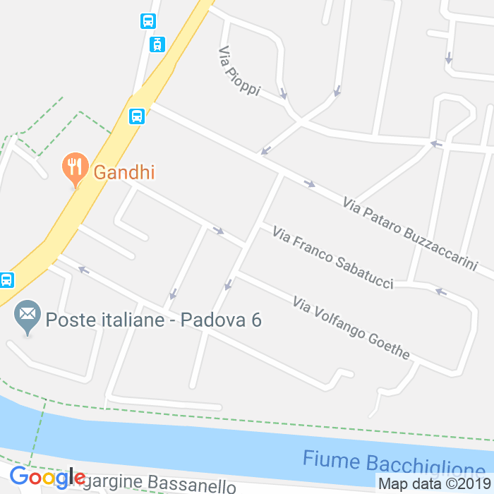 CAP di Via Fratelli Bandiera a Padova