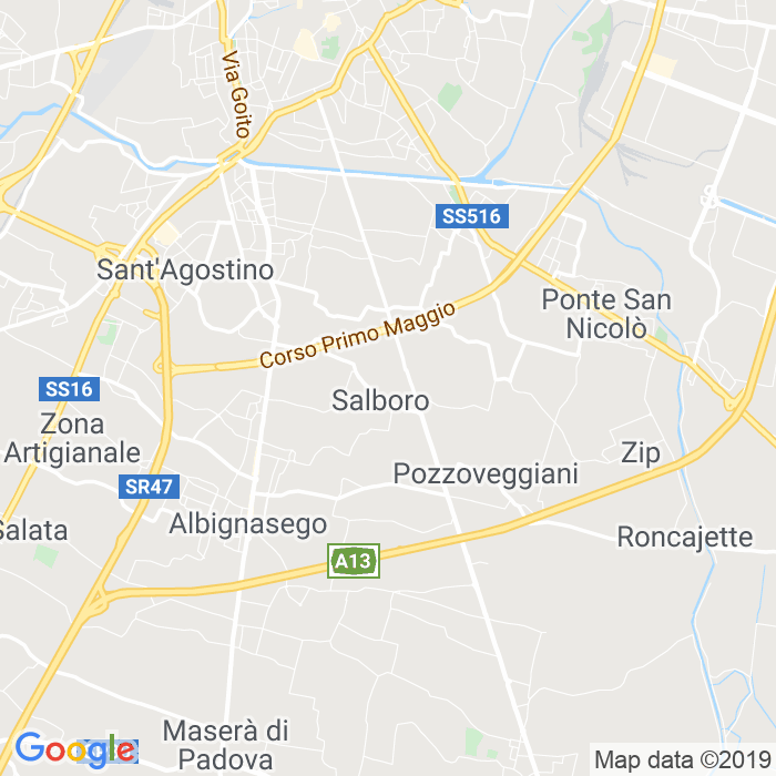 CAP di Via Gino Capponi a Padova