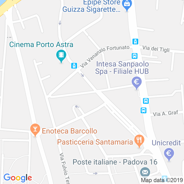 CAP di Via Giuseppe Giusti a Padova