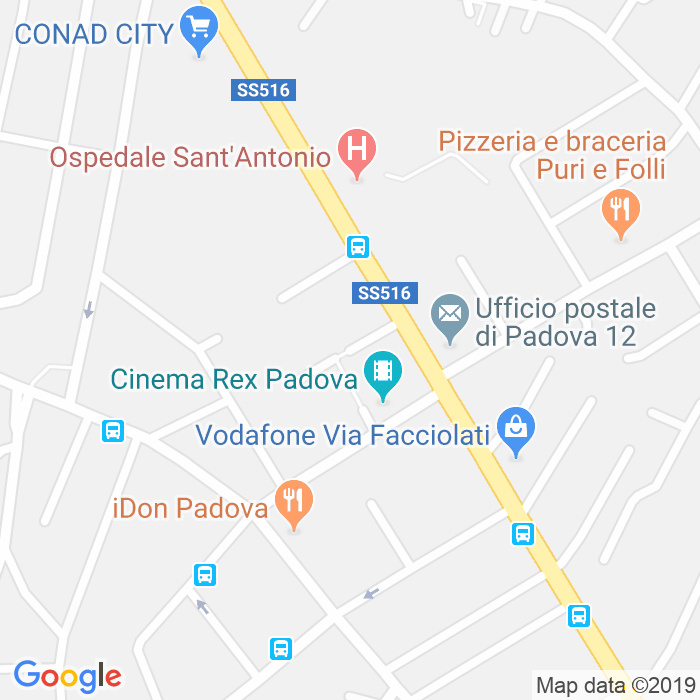 CAP di Via Francesco Bonatelli a Padova