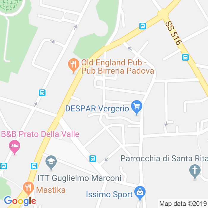 CAP di Via Luigi Bottazzo a Padova