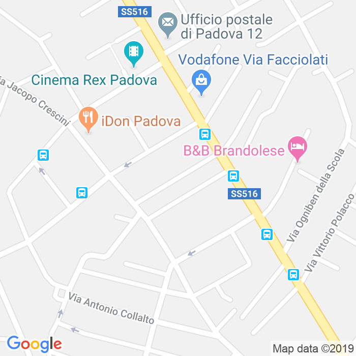 CAP di Via Giacomo Andrea Giacomini a Padova