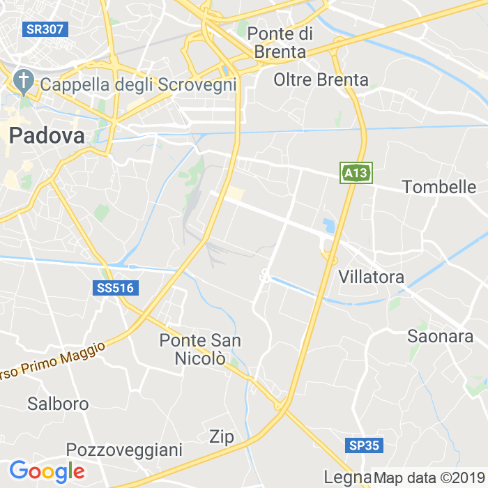 CAP di Via Giannino Antona Traversi a Padova