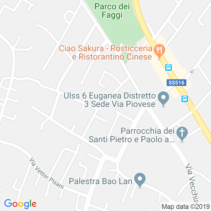 CAP di Via Giovanni Degli Ubaldini a Padova