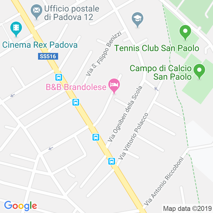 CAP di Via Pietro Brandolese a Padova