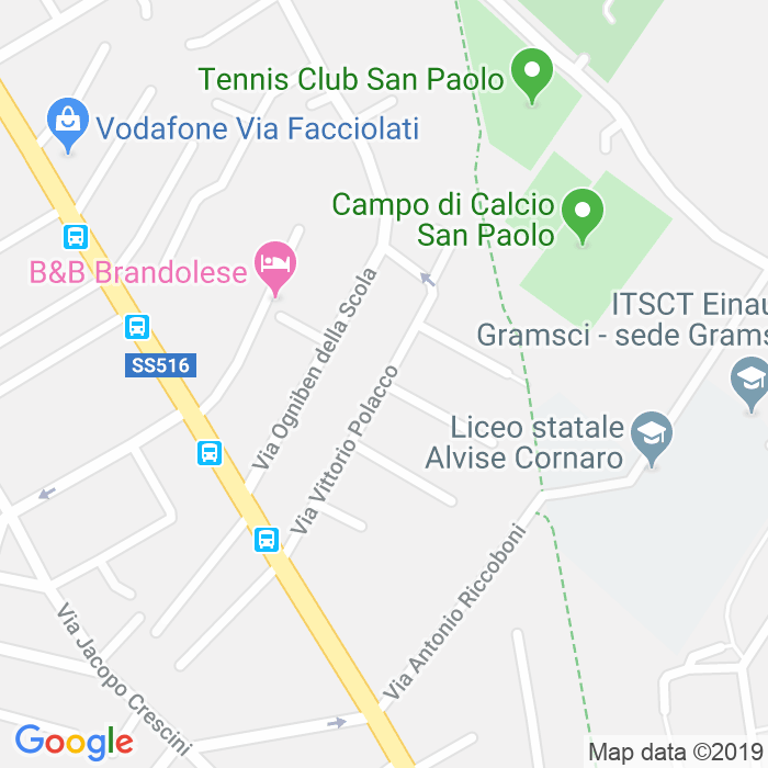 CAP di Via Vittorio Polacco a Padova