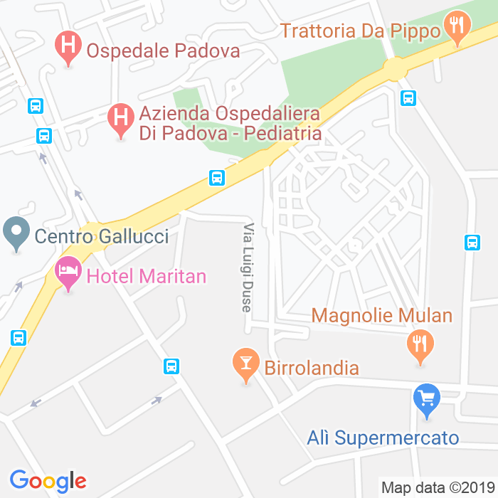 CAP di Via Luigi Duse a Padova