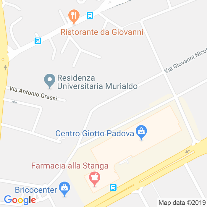 CAP di Via Colonnello De Cristoforis a Padova