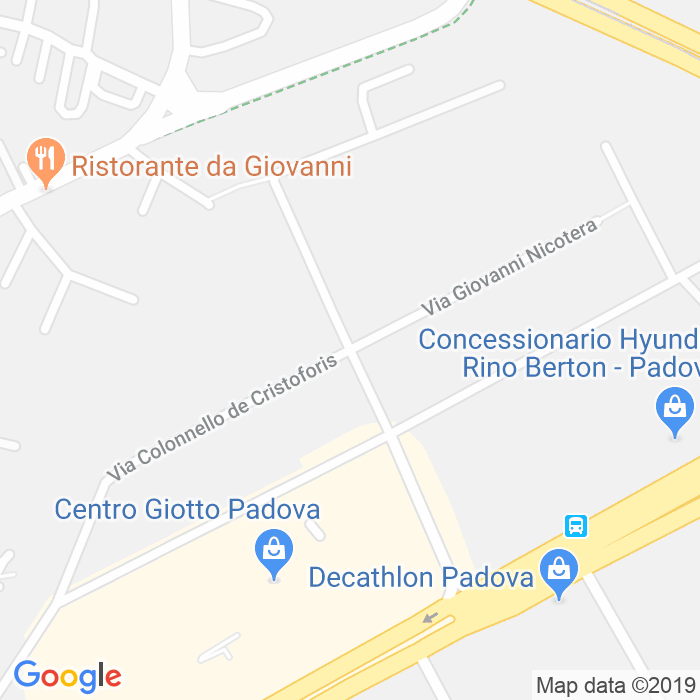 CAP di Via Martiri Giuliani E Dalmati a Padova