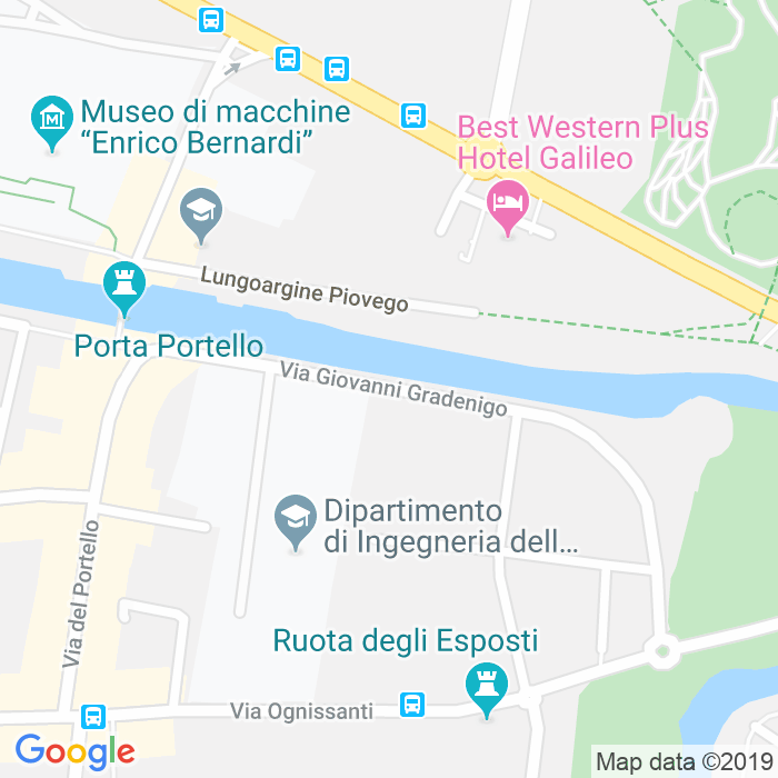 CAP di Via Giovanni Gradenigo a Padova