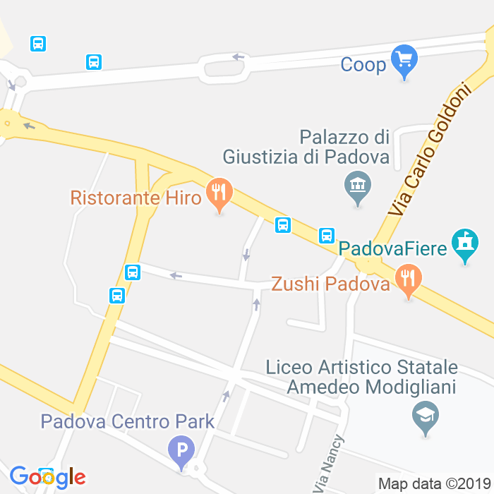 CAP di Via Luigi Carlo Farini a Padova
