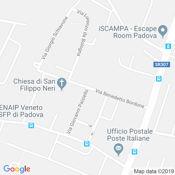 CAP di Via Benedetto Bordone a Padova