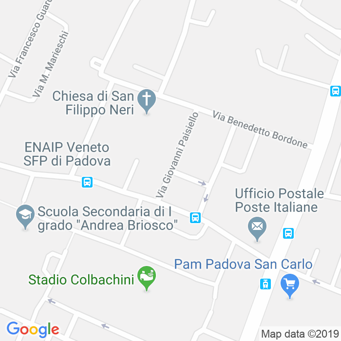 CAP di Via Giovanni Pierluigi Da Palestrina a Padova