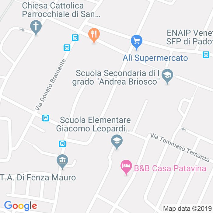 CAP di Via Giovanni Segantini a Padova